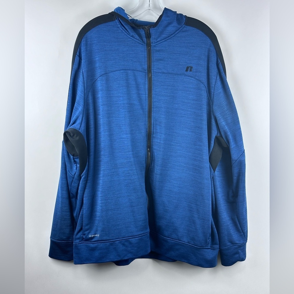 Russell Athletic Zip Up Hoodie Mens Dri Power Fleece Sweatshirt Size XXl